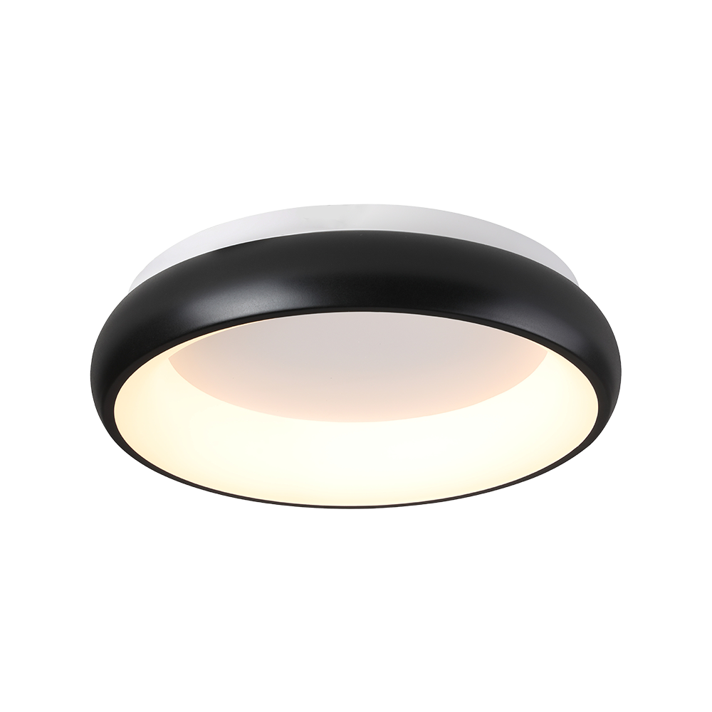 PLAFON LED 40CM 24W 3000K  REDONDO NEGRO